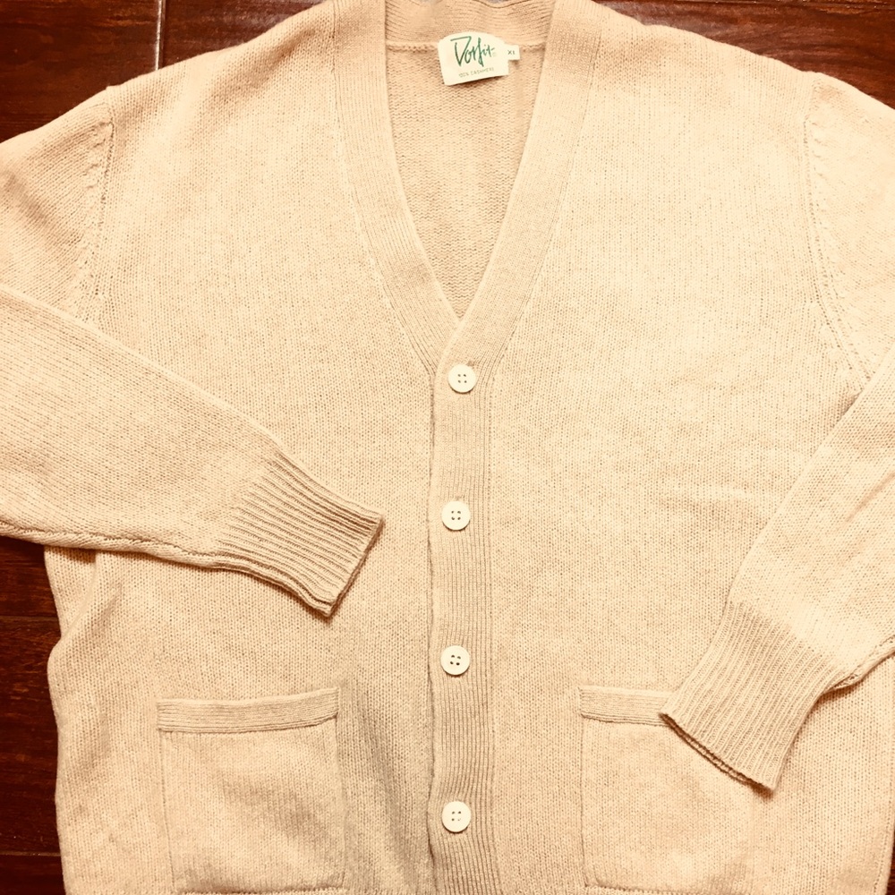 Beautiful 100% Cashmere Cardigan by Dotfit Sz L-XL